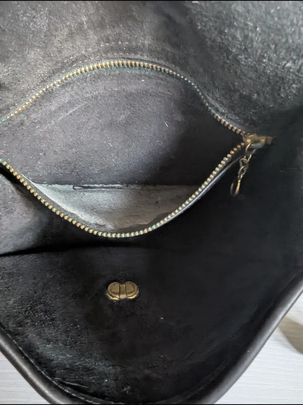 Coach Black Leather Crossbody with Gold Hardware and Cherry Charm